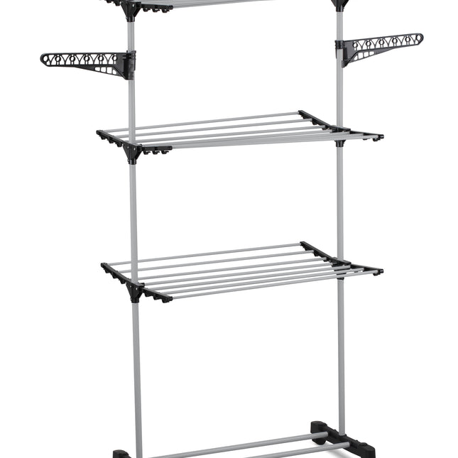 CARLA HOME Folding 3 Tier Clothes Laundry Drying Rack with Stainless Steel Tubes for Indoor & Outdoor Home-1978962238161162241
