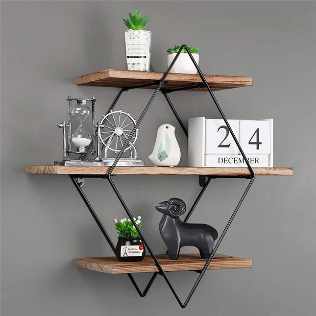 Vintage Rustic Wooden Floating Shelves