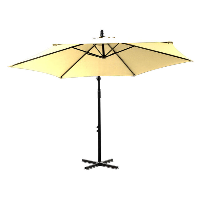 Mountview 3M Outdoor Umbrella Cantilever Beige Without Base-1973193985824526337