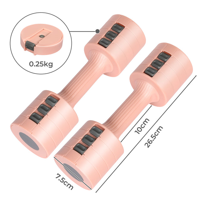 Centra A Pair Of 1KG To 5KG Dumbbells Pink-1975420383096082434