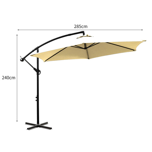 Mountview 3M Outdoor Umbrella Cantilever Beige Without Base-1973193985824526338