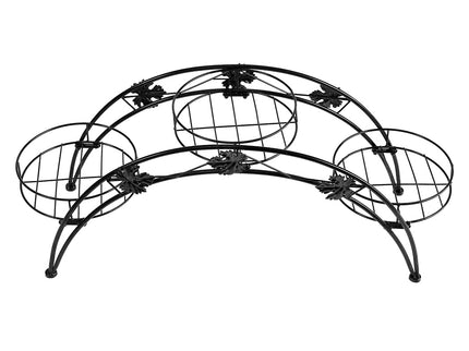 Levede Plant Stand Outdoor Indoor Metal Black-1864184706929659904