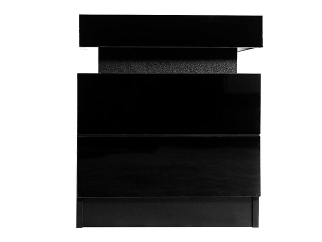Levede Bedside Tables Side Table 2 Drawers Black-1973193865179566081