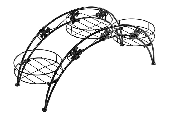 Levede Plant Stand Outdoor Indoor Metal Black-1864184706929659905