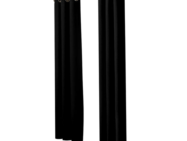 2x Blockout Curtains Panels 3 Layers Black-1942353378260684801