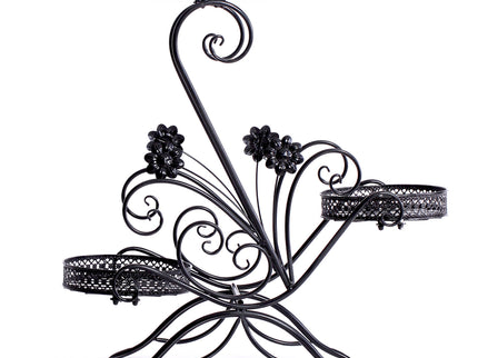 Levede Plant Stand Outdoor Indoor Metal Black-1864184707701411841