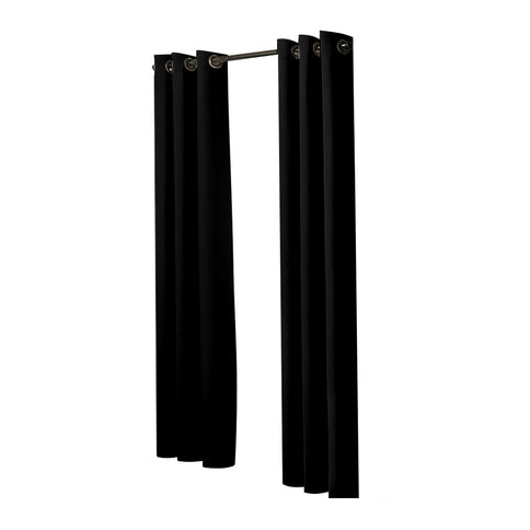 2x Blockout Curtains Panels 3 Layers Black-1910113266756096001