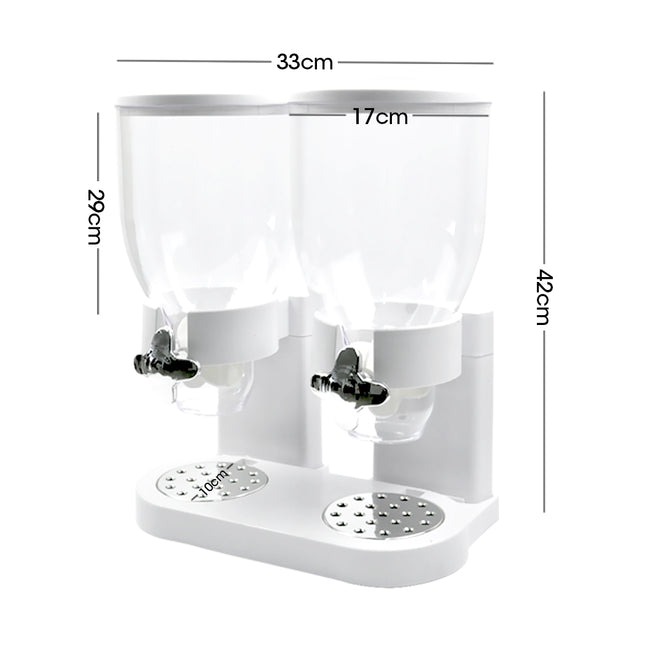 TOQUE Double Cereal Dispenser Dry Food White-1973194008834478082