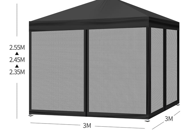 Mountview Gazebo Pop Up Marquee Outdoor Black-1864184684779540482
