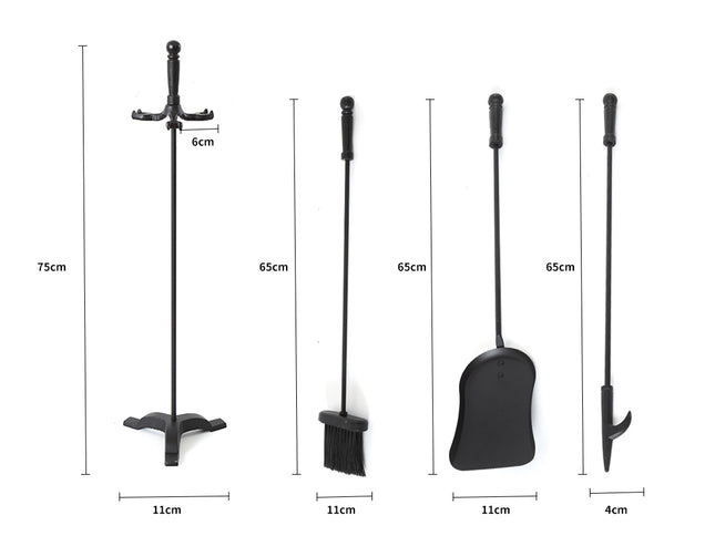 Traderight Fireplace Tool Set 4 PC Fire-1973193878978826242