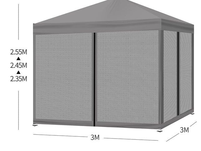 Mountview Gazebo 3x3m Pop Up Marquee Grey-1973193757033631746