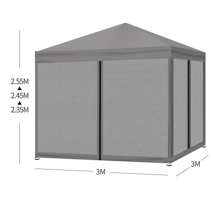 Mountview Gazebo 3x3m Pop Up Marquee Grey-1973193757033631746