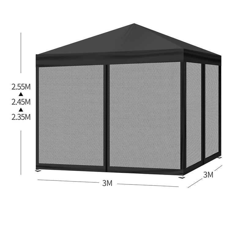 Mountview Gazebo Pop Up Marquee Outdoor Black-1973193756840693762