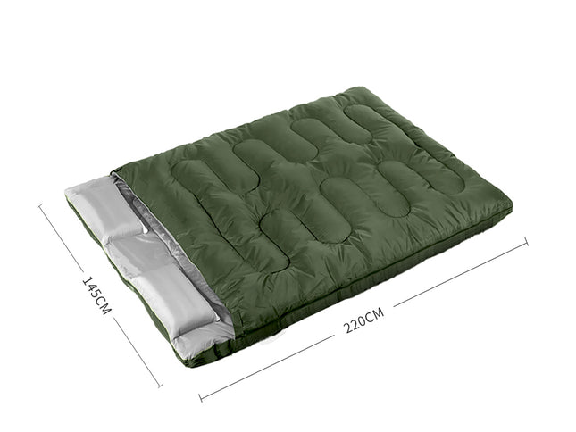 Mountview Sleeping Bag Double Bags Outdoor Army Green-1973193763648049154