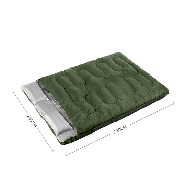Mountview Sleeping Bag Double Bags Outdoor Army Green-1973193763648049154