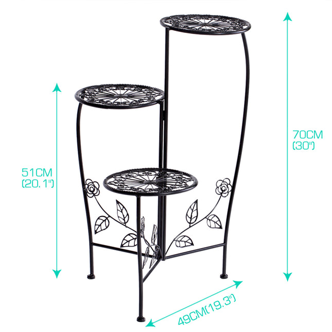 Plant Stand Outdoor Indoor Flower Pots Black-1954802661400383490