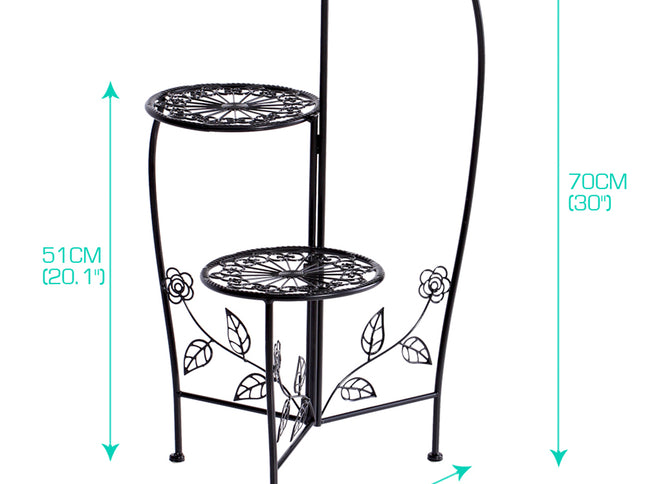 Plant Stand Outdoor Indoor Flower Pots Black-1973193772137320450