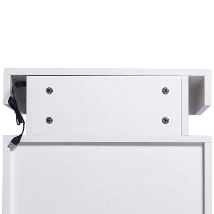 Levede Bedside Tables RGB LED Side Table White-1975420463467335684