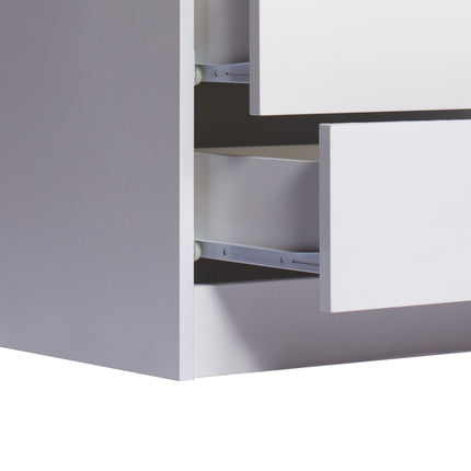 Levede Bedside Tables RGB LED Side Table White-1975420463467335685