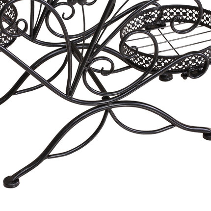 Levede Plant Stand Outdoor Indoor Metal Black-1973193797928095749