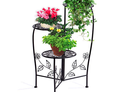 Plant Stand Outdoor Indoor Flower Pots Black-1894516825778163718