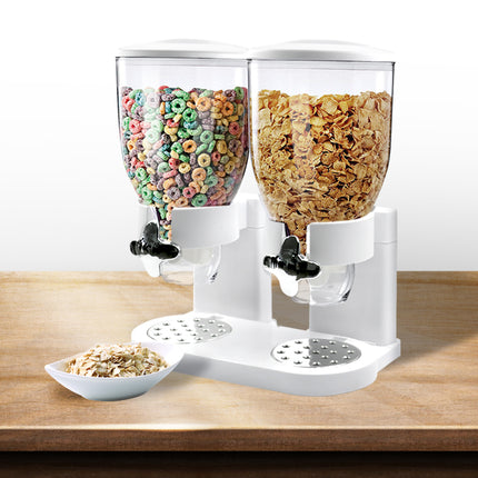 TOQUE Double Cereal Dispenser Dry Food White-1973194008834478087