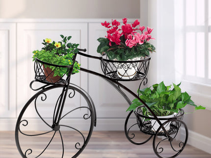 Levede Plant Stand Outdoor Indoor Metal Black-1864184708611575815