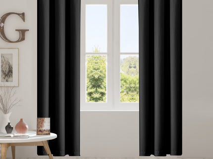 2x Blockout Curtains Panels 3 Layers Black-1910113265929818119