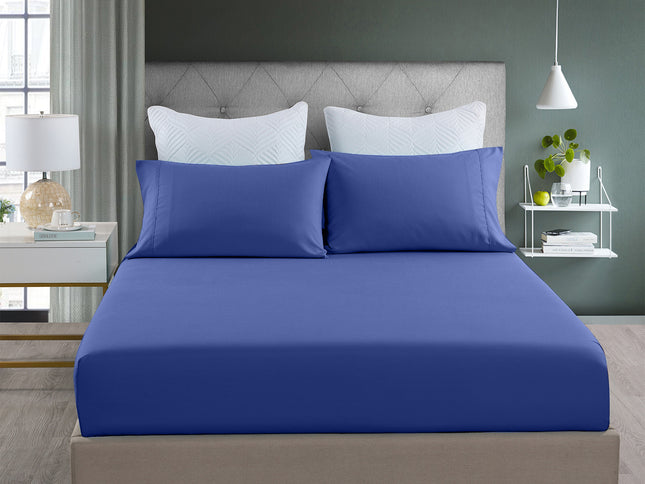 Royal Comfort Bamboo Cooling 2000TC 3-Piece Combo Set - Double -Royal Blue-1951134874303860737