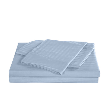 Royal Comfort 1200TC COTTON STRIPE -3PC FITTED COMBO SETS QUEEN CHAMBRAY-1951134877302788100