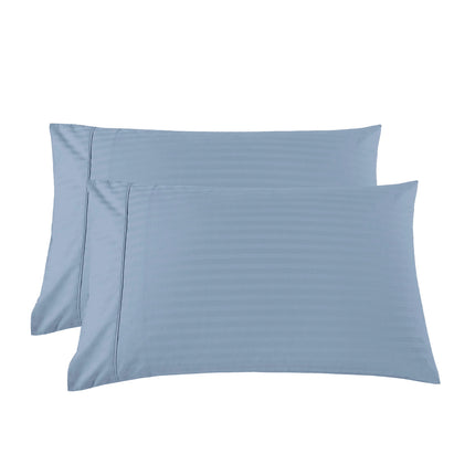 Royal Comfort 1200TC COTTON STRIPE -3PC FITTED COMBO SETS QUEEN CHAMBRAY-1951134877302788101