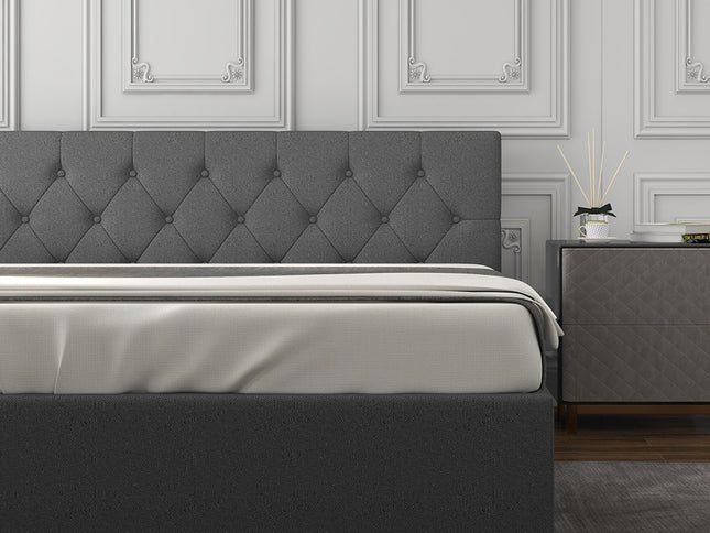 Milano Capri Luxury Gas Lift Bed With Headboard (Model 3) - Grey  No.28 - King-1951134895086637058