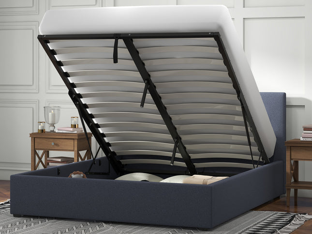 Milano Luxury Gas Lift Bed with Headboard (Model 1) - Charcoal No.35 - King Single-1951134895325712385