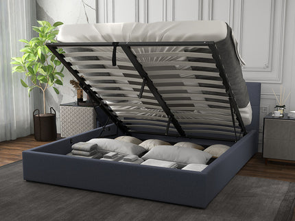 Milano Capri Luxury Gas Lift Bed With Headboard (Model 3) - Charcoal No.35 - King Single-1917365877930594308