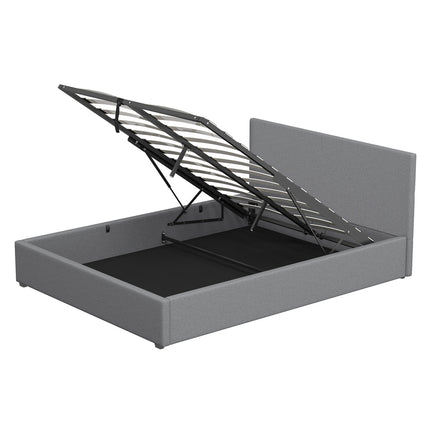 Milano Luxury Gas Lift Bed with Headboard (Model 1) - Grey No.28 - Queen-1951134895946469376