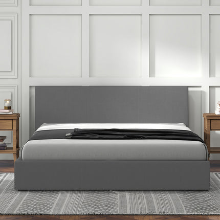 Milano Luxury Gas Lift Bed with Headboard (Model 1) - Grey No.28 - Queen-1951134895946469382