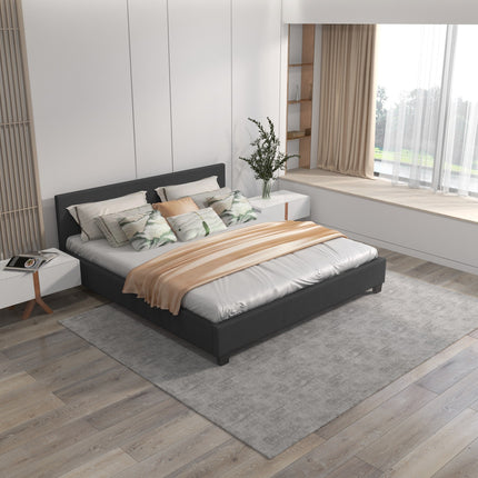 Milano Sienna Luxury Bed with Headboard (Model 2) - Charcoal No.35 - Queen-1951134896151990275