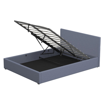 Milano Luxury Gas Lift Bed with Headboard (Model 1) - Charcoal No.35 - Single-1951134896567226368