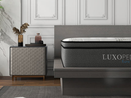 Luxopedic Pocket Spring Mattress 5 Zone 32CM Euro Top Memory Foam Medium Firm-1917365881638359041