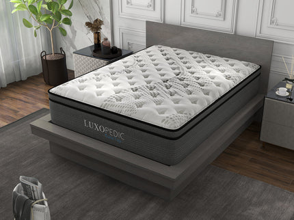 Luxopedic Pocket Spring Mattress 5 Zone 32CM Euro Top Memory Foam Medium Firm-1917365881638359042