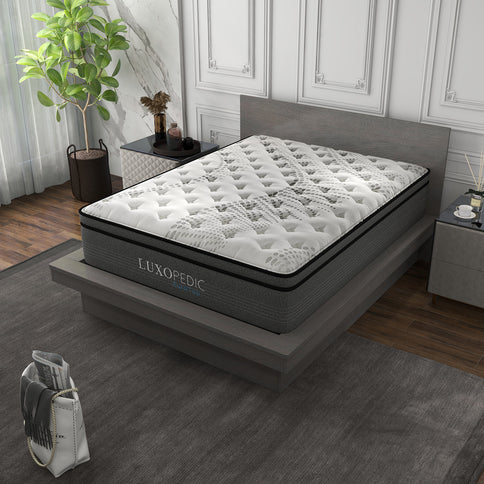 Luxopedic Pocket Spring Mattress 5 Zone 32CM Euro Top Memory Foam Medium Firm-1917365881638359042