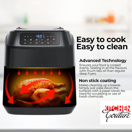 Kitchen Couture Digital 11.5L Air Fryer - Black-1951134804200263683