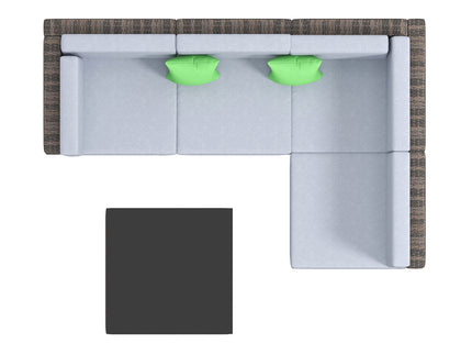 Milano Outdoor 5 PC Rattan Sofa Set Colour Oatmeal Seat & Black Coating (5 Boxes)-1889884908806082567