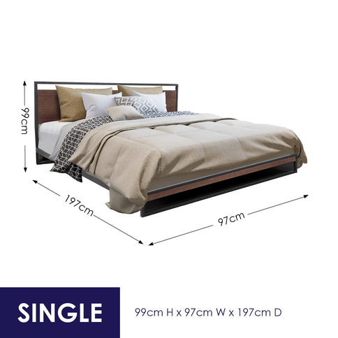 Milano Decor Azure Bed Frame with Headboard � Black - Single-1889884895556276225