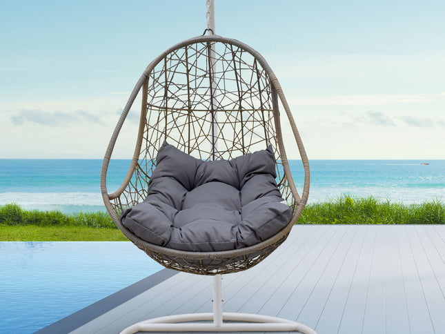 Arcadia Furniture Rocking Egg Chair - Oatmeal and Grey-1951134906692276225