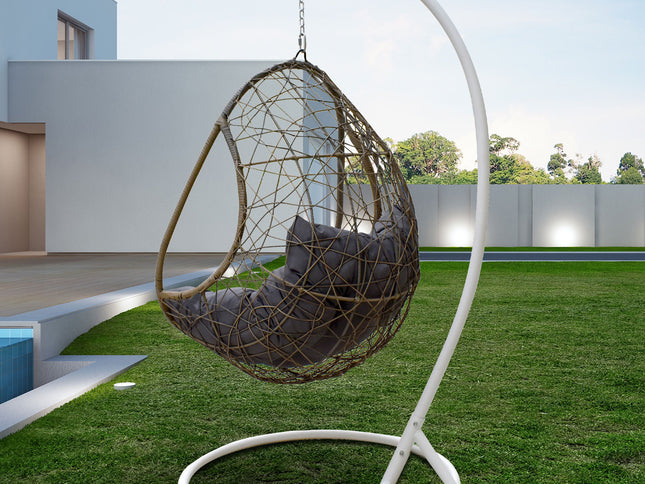 Arcadia Furniture Rocking Egg Chair - Oatmeal and Grey-1951134906692276226