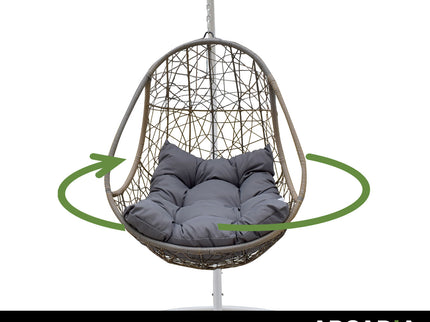 Arcadia Furniture Rocking Egg Chair - Oatmeal and Grey-1899951227630915590