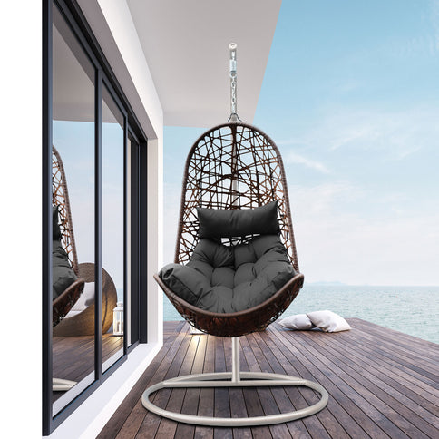 Arcadia Furniture Egg Chair - Oatmeal and Grey-1899951227786104832