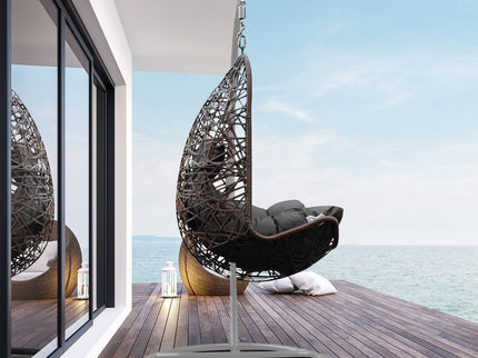 Arcadia Furniture Egg Chair - Oatmeal and Grey-1899951227786104834