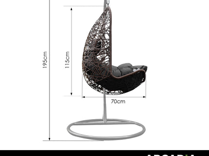 Arcadia Furniture Egg Chair - Oatmeal and Grey-1899951227786104837